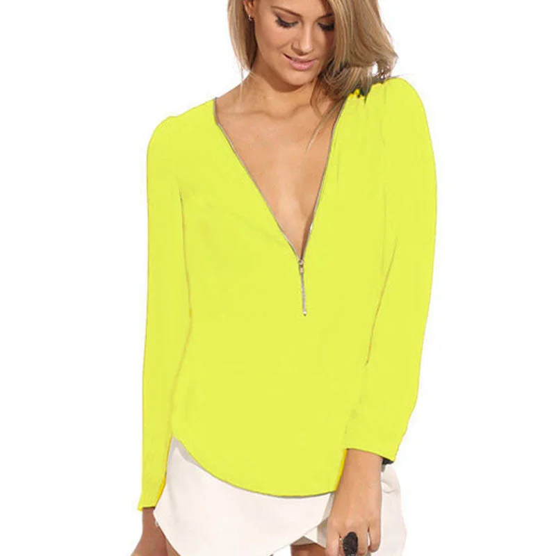 Long Sleeve Zipper V-Neck Plus Size Chiffon Blouse Shirt Women Casual 6XL 5XL XXXXL Blouses Vintage Tops-- Cashmere Blend Cotton Blend Poly Blend Long Sleeve Zipper V-Neck Plus Size Chiffon Blouse Shirt Women Casual 6XL 5XL XXXXL Blouses Vintage Tops-- Cashmere Blend Cotton Blend Poly Blend