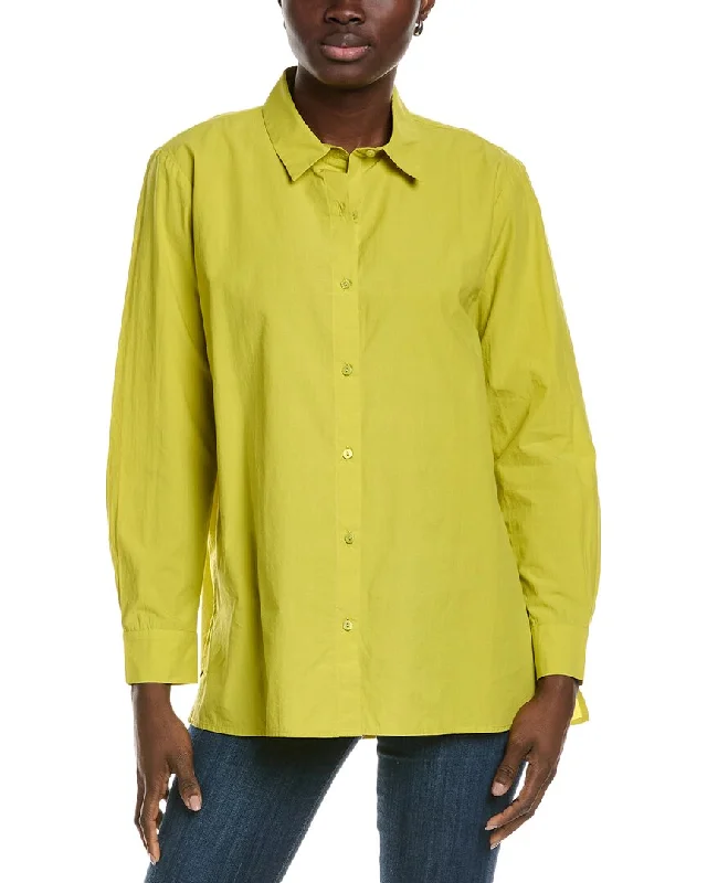 EILEEN FISHER Classic Collar Shirt-- Rayon Velvet Corduroy