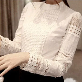 women high blouses women's shirt elegant hollow out lace Slim chiffon blouse women tops 8H98 -- Basic T-Shirt Crew Neck Short Sleeve women high blouses women's shirt elegant hollow out lace Slim chiffon blouse women tops 8H98 -- Basic T-Shirt Crew Neck Short Sleeve
