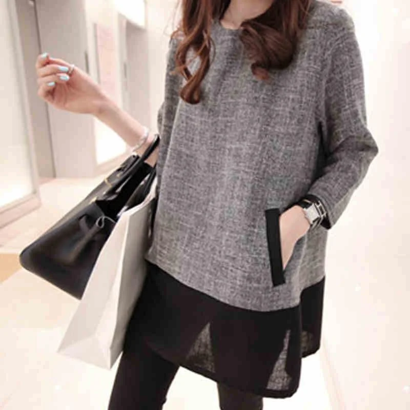 Women Tops And Blouses Fashion Plus Size Women Clothing O-Neck Long Sleeve Linen Shirts White Grey-- Cozy Warm Stylish Women Tops And Blouses Fashion Plus Size Women Clothing O-Neck Long Sleeve Linen Shirts White Grey-- Cozy Warm Stylish