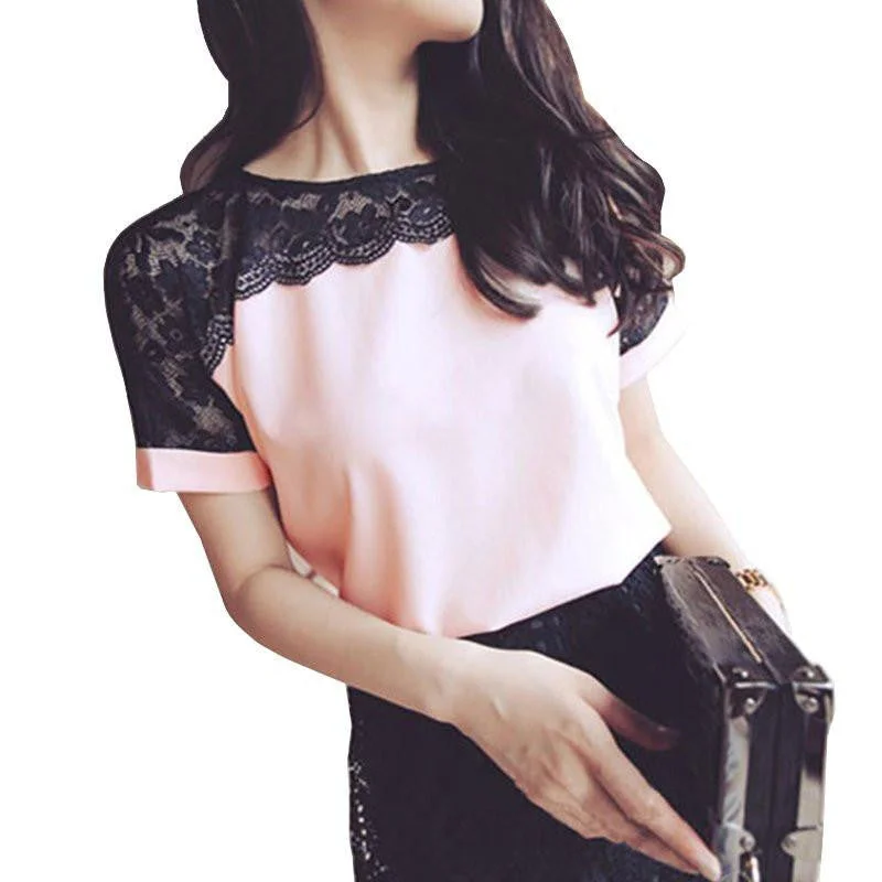 Women Blouses Lace Chiffon Blouse Tops Fashion Shirts Plus Size 4XL Red White Pink-- Striped Floral Plaid Women Blouses Lace Chiffon Blouse Tops Fashion Shirts Plus Size 4XL Red White Pink-- Striped Floral Plaid