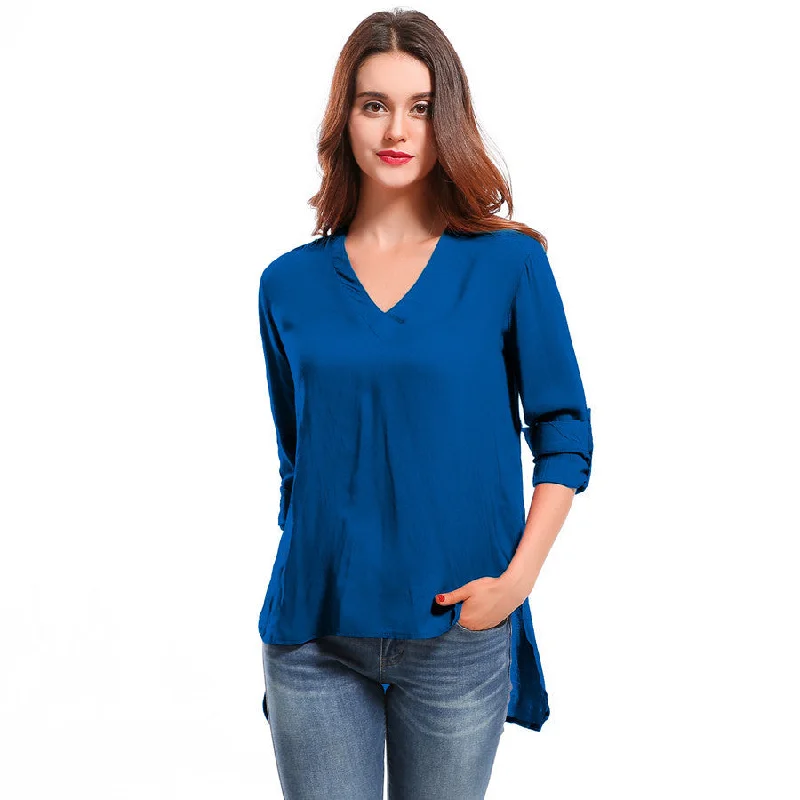 Long Sleeve blouse shirt Women Shirts Cotton Women Fashion Streetwear Blouses V-neck Solid Loose Women Tops-- Thin T-Shirt Open Front Quick Dry Long Sleeve blouse shirt Women Shirts Cotton Women Fashion Streetwear Blouses V-neck Solid Loose Women Tops-- Thin T-Shirt Open Front Quick Dry