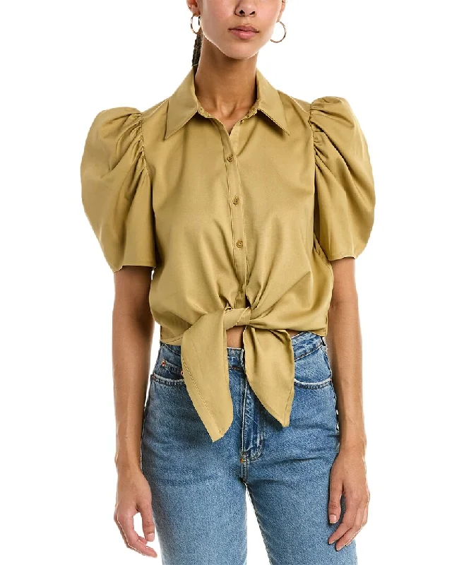 ba&sh Dean Shirt-- Hooded Caped Shawl Collar