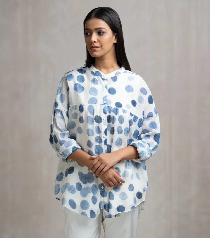 Soft Chanderi Printed Polka Summer Shirt-- Jersey Fabric Tulle Fabric Batik Fabric