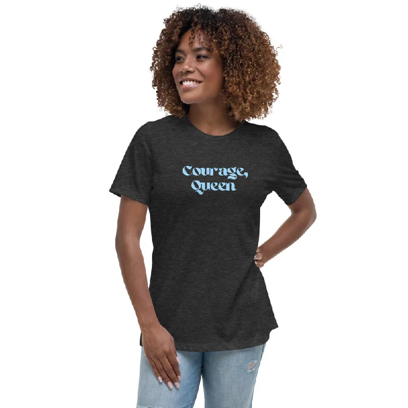 Courage, Queen - Women's Relaxed T-Shirt-- Houndstooth Herringbone Solid