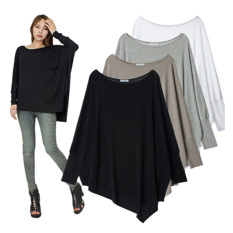 Large size irregular long blouses and shirts women batwing sleeve casual loose tops big size fashion-- Seamless Knitted Crochet Large size irregular long blouses and shirts women batwing sleeve casual loose tops big size fashion-- Seamless Knitted Crochet