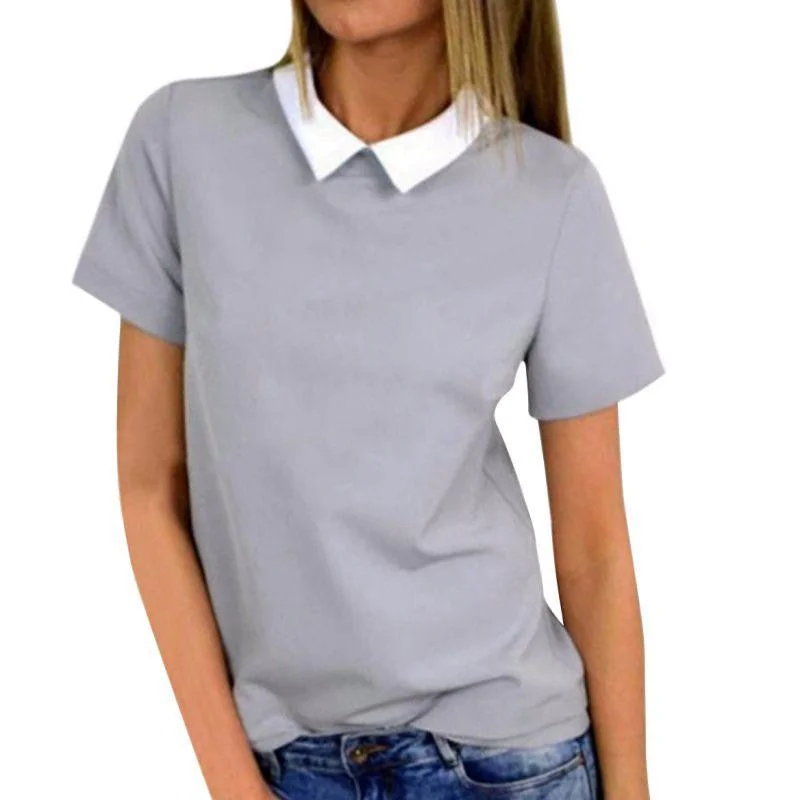 Women Casual Blouse Short Sleeve Loose Chiffon Shirt Tops Shirt Blouse Women Clothing-- Cashmere Blend Cotton Blend Poly Blend Women Casual Blouse Short Sleeve Loose Chiffon Shirt Tops Shirt Blouse Women Clothing-- Cashmere Blend Cotton Blend Poly Blend