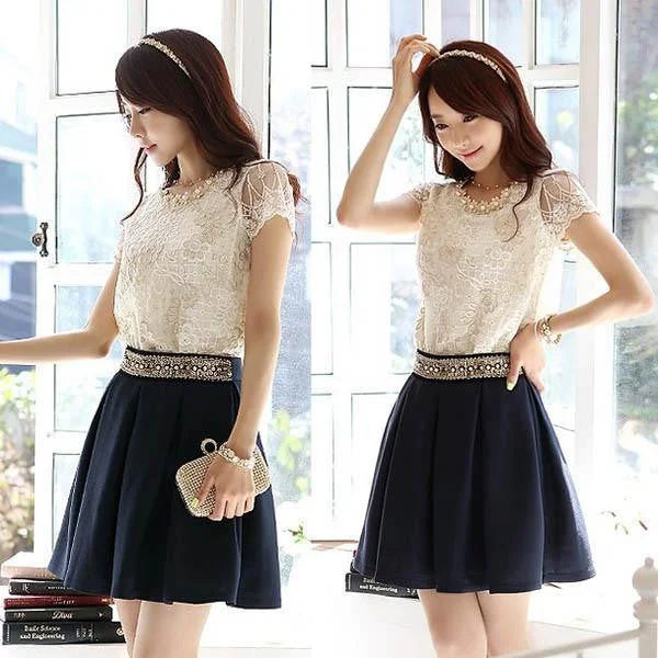 Women Lady Short Sleeve Chiffon Blouse Shirt Pearls Flower Neck Lace Top-- Chenille Fabric Brocade Fabric Lace Fabric Women Lady Short Sleeve Chiffon Blouse Shirt Pearls Flower Neck Lace Top-- Chenille Fabric Brocade Fabric Lace Fabric