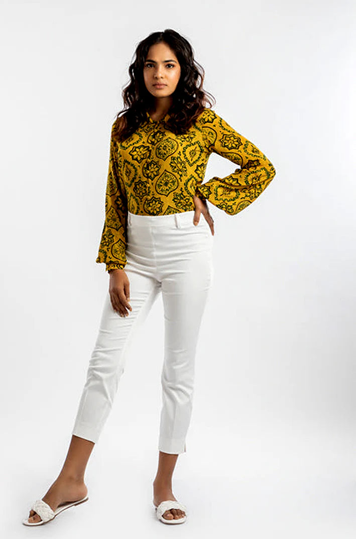 House of Ara Cupro Fabric Ajrakh Shirt-- Modern Contemporary Chic