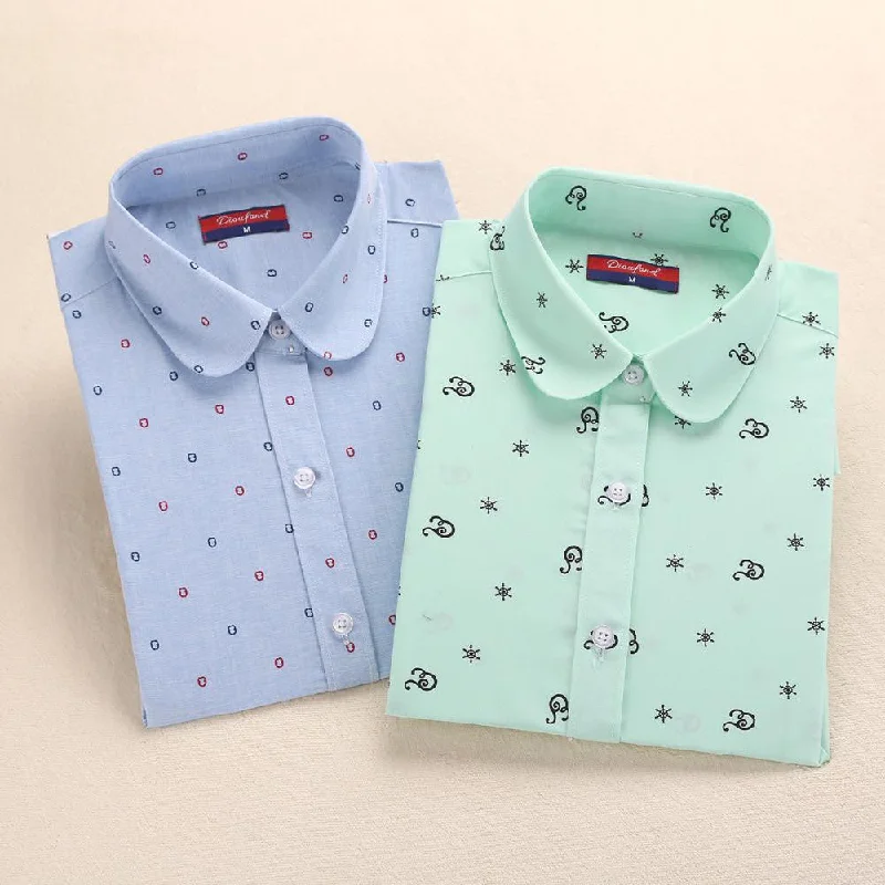 Vintage Cherry Blouses Long Sleeve Floral Shirt Women White Blouse Casual Plus Size Ladies Office Shirts-- Print Jacquard Patchwork Vintage Cherry Blouses Long Sleeve Floral Shirt Women White Blouse Casual Plus Size Ladies Office Shirts-- Print Jacquard Patchwork