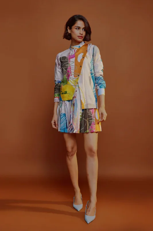 Doodle Cross Placket Shirt-- Cashmere Blend Cotton Blend Poly Blend