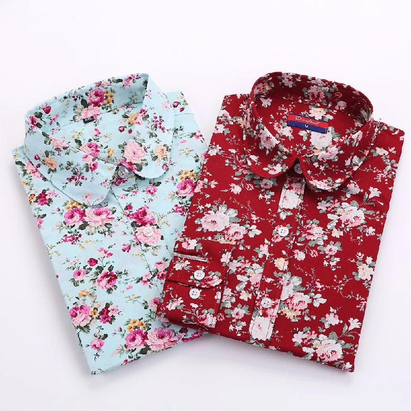Floral Long Sleeve Women Blouses Animal Print Turn Down Collar Shirts Ladies Clothes Casual Womens Tops Fashion-- Anti-Shrink Durable Soft Floral Long Sleeve Women Blouses Animal Print Turn Down Collar Shirts Ladies Clothes Casual Womens Tops Fashion-- Anti-Shrink Durable Soft