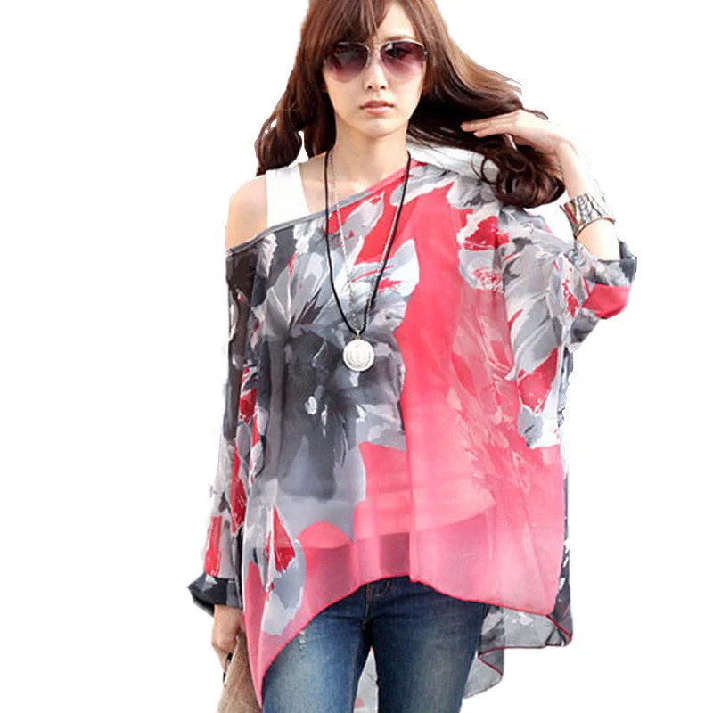 Chiffon Tops Novelty Ladies Floral Print Casual Loose Blouses Shirts Plus Size 4XL 5XL 6XL Women's Tops Blouses-- Rayon Fabric Velvet Fabric Corduroy Fabric Chiffon Tops Novelty Ladies Floral Print Casual Loose Blouses Shirts Plus Size 4XL 5XL 6XL Women's Tops Blouses-- Rayon Fabric Velvet Fabric Corduroy Fabric