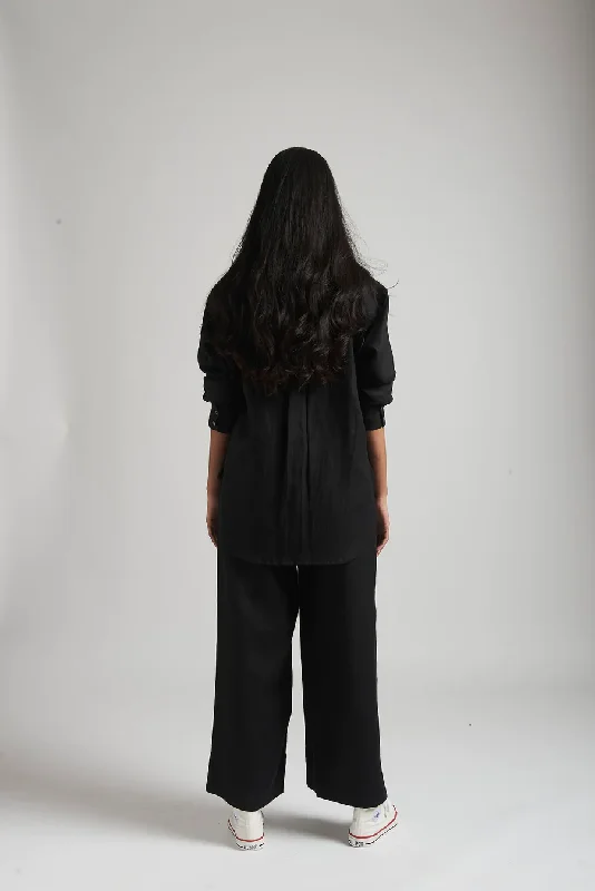 Kohl Linen Oversized Pocket Shirt-- Hooded Caped Shawl Collar