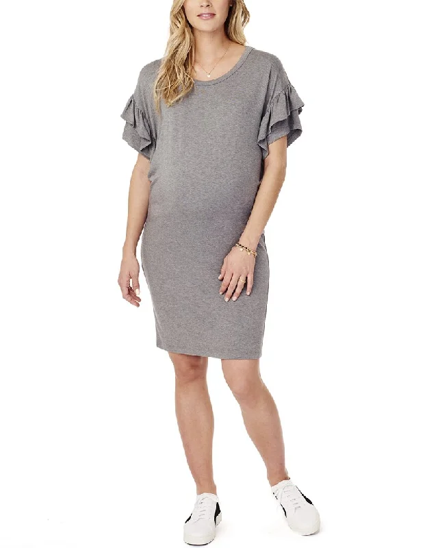 Ingrid & Isabel Maternity Ruffle Sleeve T-Shirt Dress-- Terry Blend Velvet Blend Canvas Blend Ingrid & Isabel Maternity Ruffle Sleeve T-Shirt Dress-- Terry Blend Velvet Blend Canvas Blend