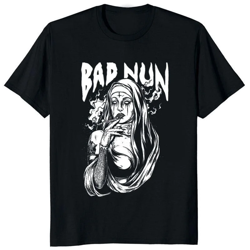 Devil Unholy Nun Tshirt 3D Print Tops Men Women Unisex T-Shirt-- Welt Pockets Slit Pockets Devil Unholy Nun Tshirt 3D Print Tops Men Women Unisex T-Shirt-- Welt Pockets Slit Pockets