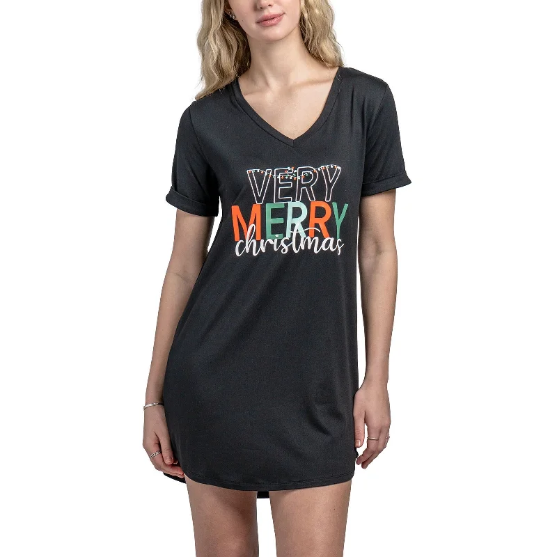VERY MERRY SLEEP SHIRT-- Print Jacquard Patchwork