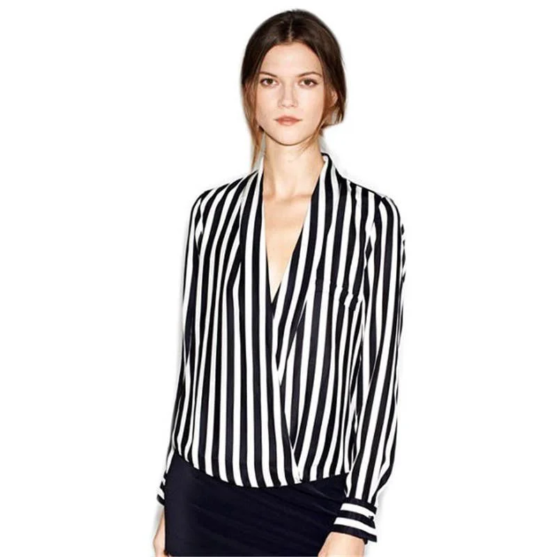 White blouse Formal Women Long Sleeve Chiffon Button Striped Lapel Tops Shirts Sized S/M/L-- Machine Wash Dry Clean Hand Wash White blouse Formal Women Long Sleeve Chiffon Button Striped Lapel Tops Shirts Sized S/M/L-- Machine Wash Dry Clean Hand Wash