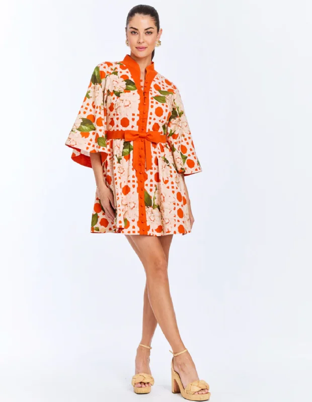 Carmen Mini Dress in Sunkissed Ivory Cozy Satin Mini Dress
