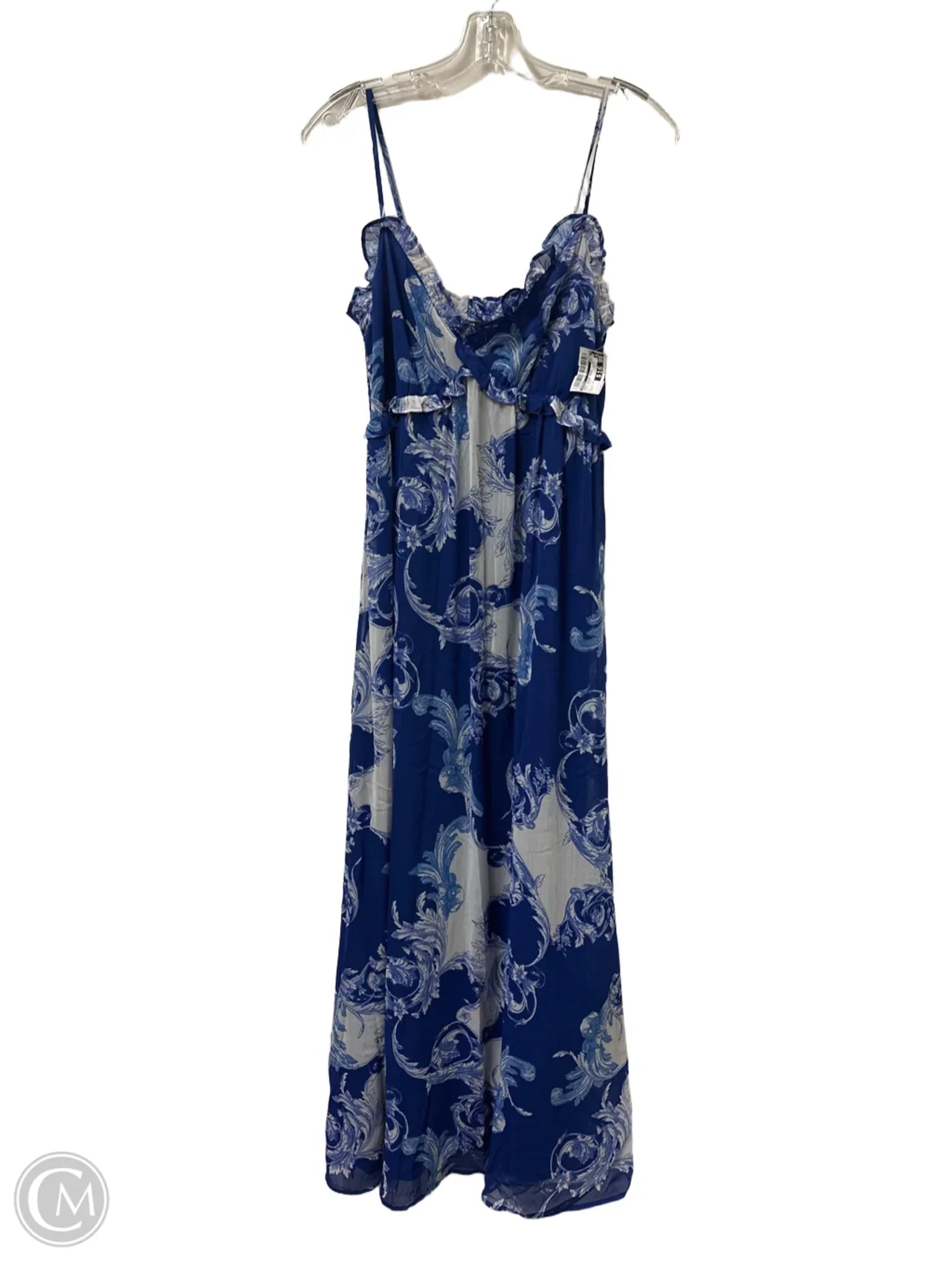 Dress Casual Maxi By Express In Blue & White, Size: S Elegant Long Evening