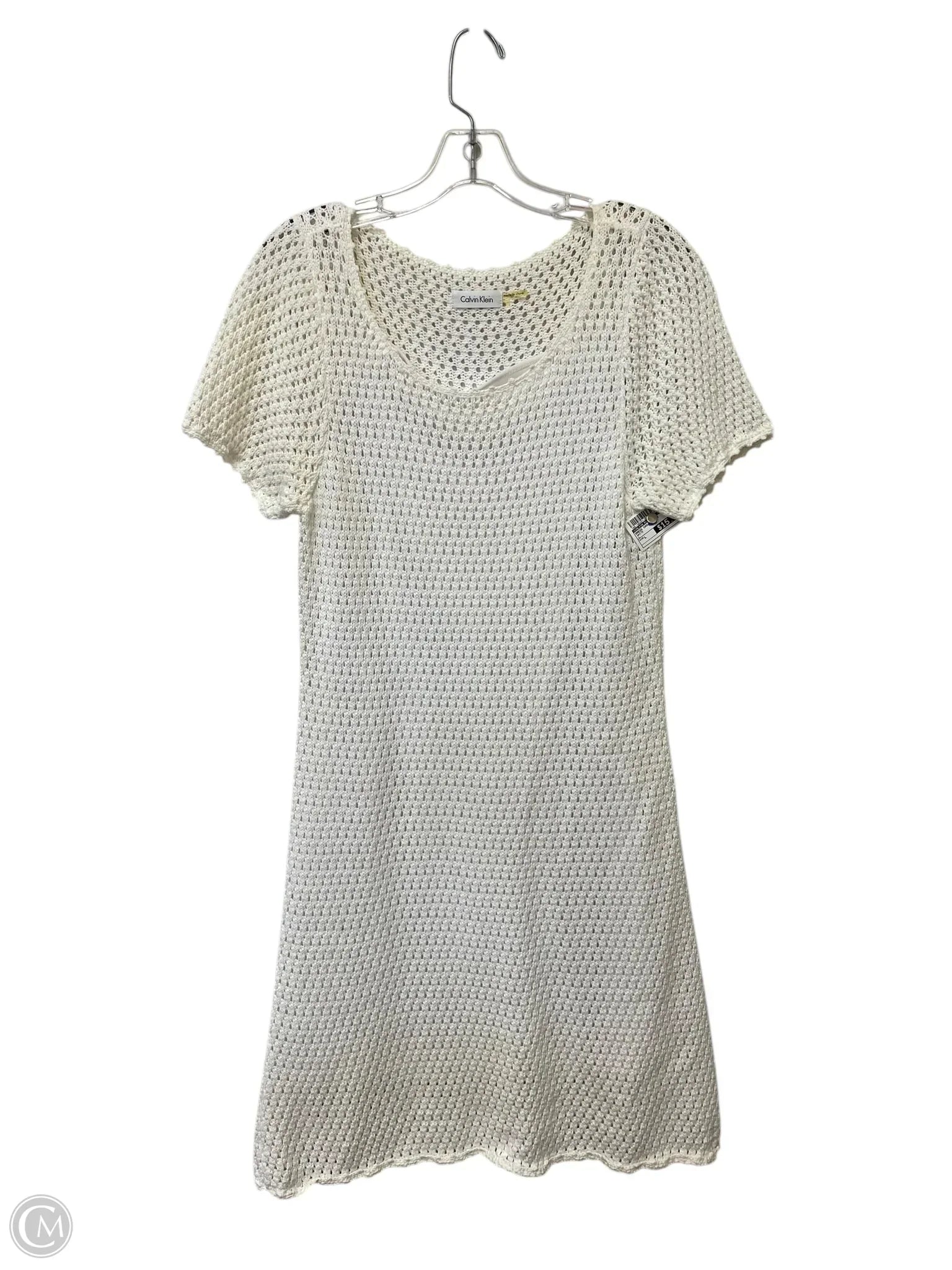 Dress Casual Midi By Calvin Klein In White, Size: L Tunics New arrival