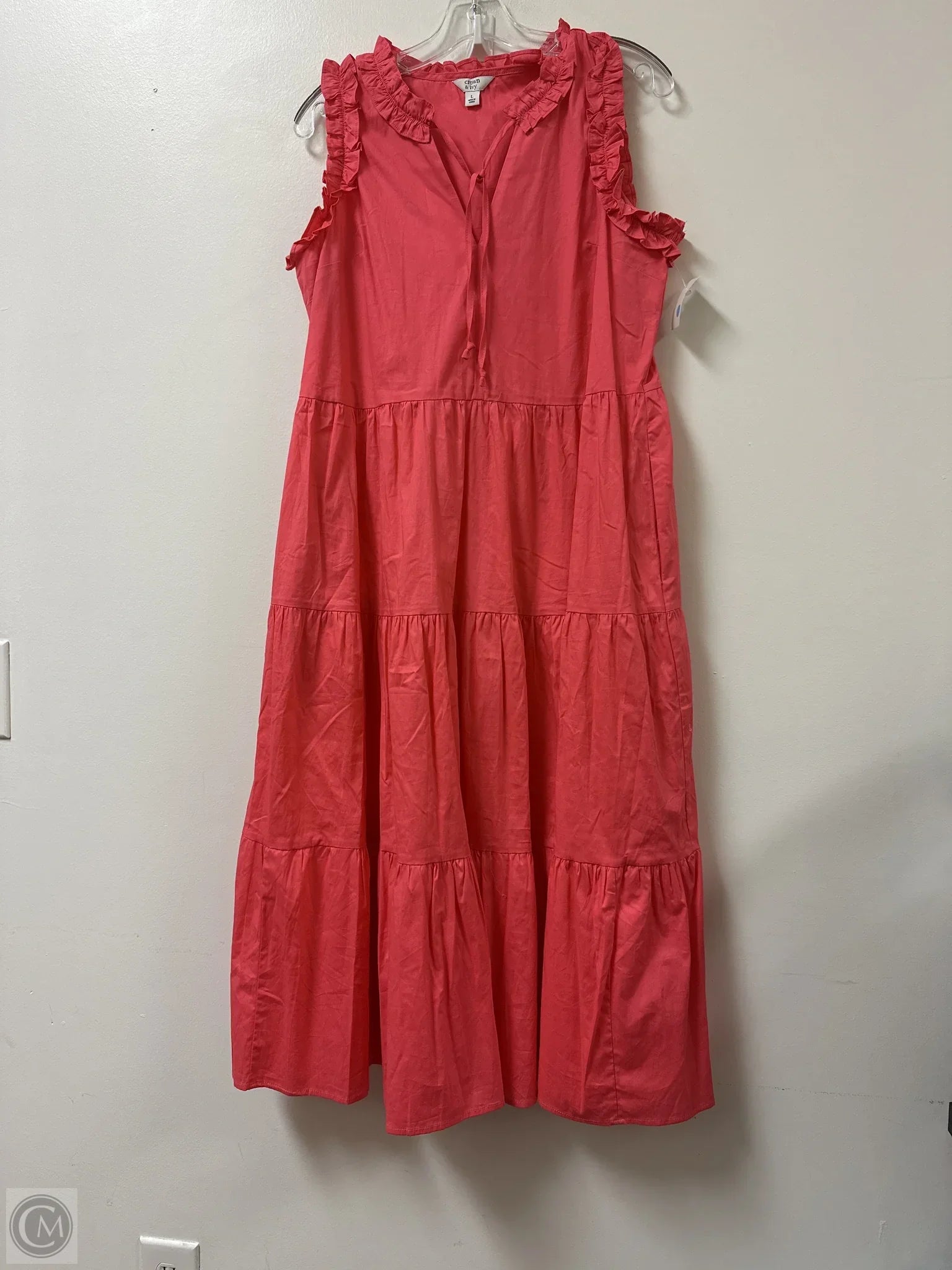 Dress Casual Maxi By Crown And Ivy In Pink, Size: L Tunics Plaid country