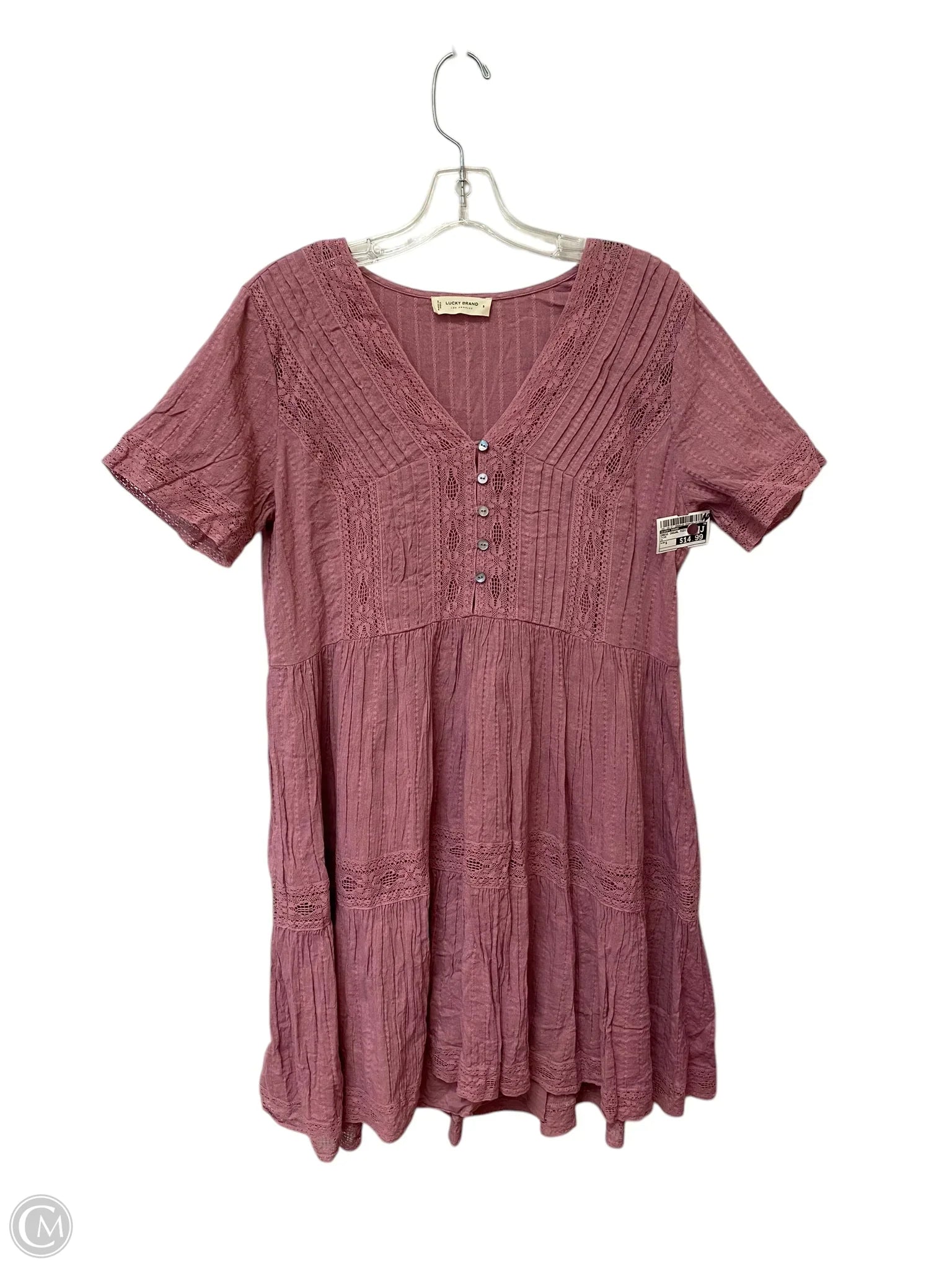 Dress Casual Midi By Lucky Brand In Pink, Size: S Cowl Neckline Elegant