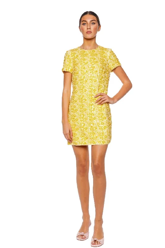 Clove Beaded Short Sleeve Mini Dress Fashionable A-Line Mini Dress