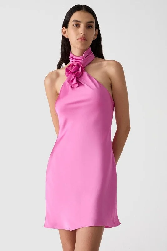 Misha Sterling Satin Mini Dress - Purple Rose Tunics Denim casual