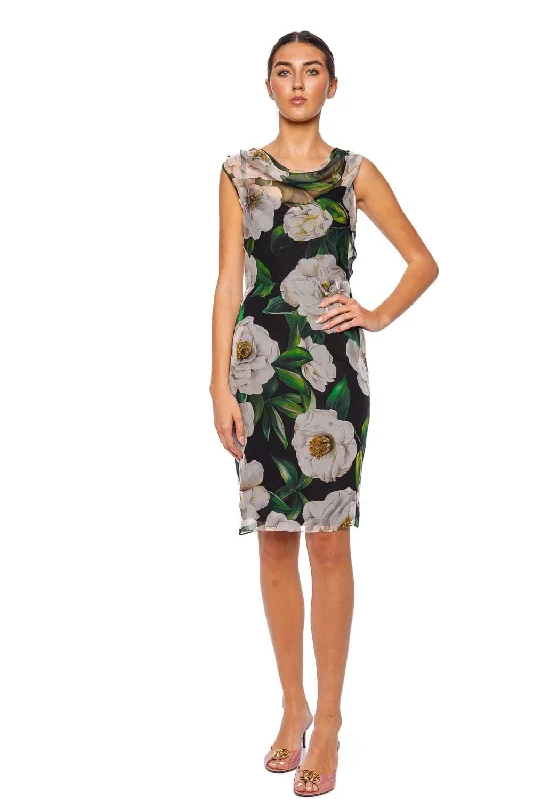 Gardenia Cowl Sleeveless Mini Dress Trendy A-Line Mini Dress