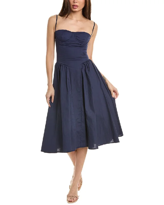 Avantlook Poplin Midi Dress Tunics Lace romantic