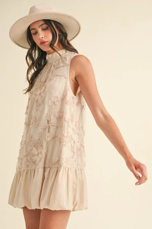 Ember Embellished Mini Dress Cozy Ribbed Mini Dress