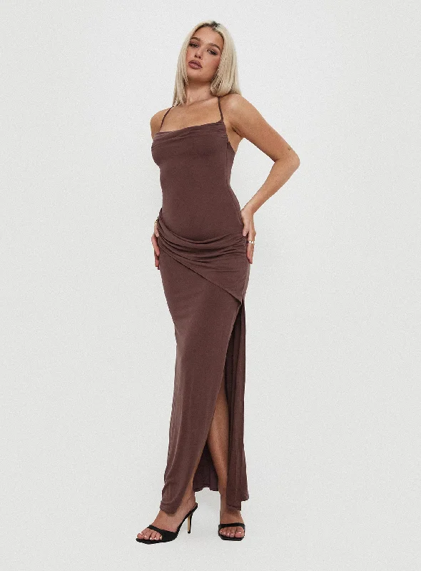 Marchesi Maxi Dress Chocolate Tunics Leisure comfortable