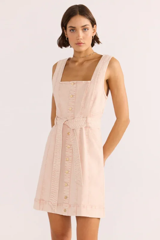 Dahlia Denim Mini Dress Fashionable Mini Dress with Pockets