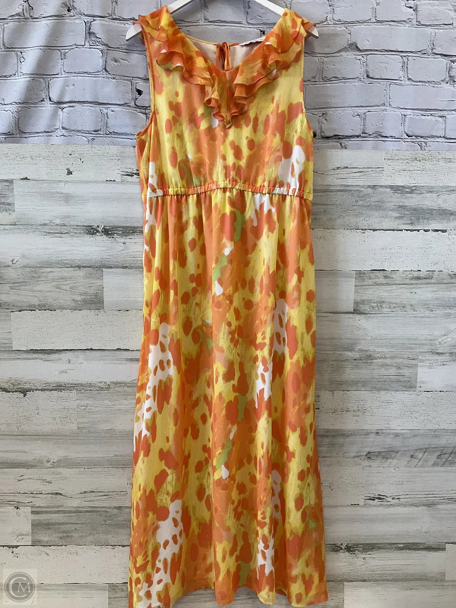 Dress Casual Maxi By Isaac Mizrahi In Orange & Yellow, Size: L Bodycon Club Sequined