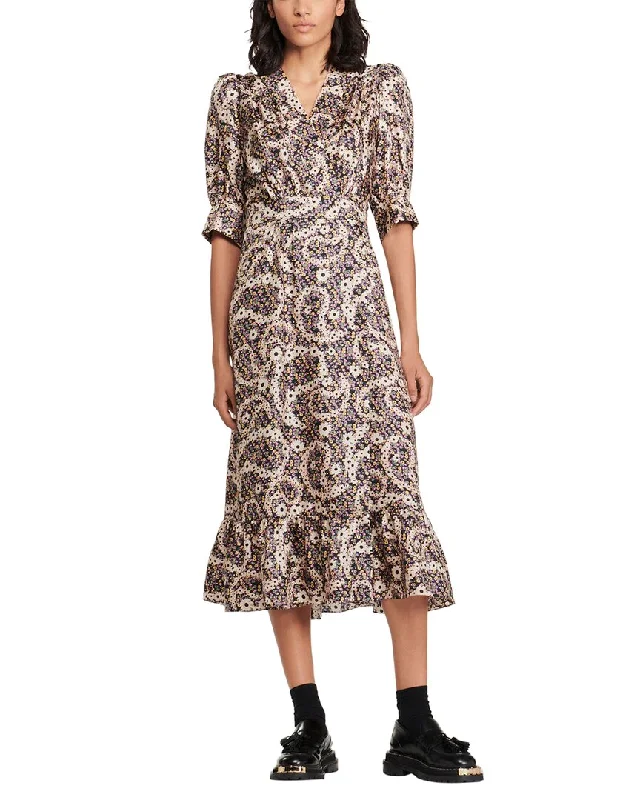 Sandro Woven Silk Maxi Dress Tunics Spring floral