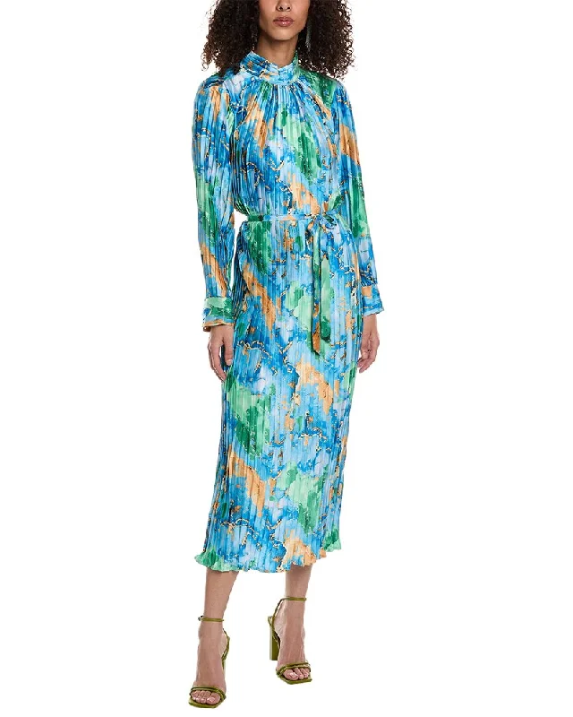 Beulah Accordion Pleated Maxi Dress Tunics Luxurious premium