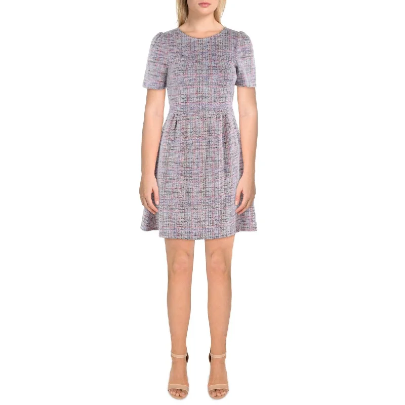Womens Tweed Sheath Mini Dress Tunics New arrival