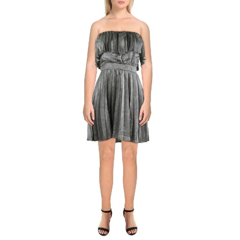 Ryleigh Womens Metallic Short Mini Dress Tunics Versatile stylish