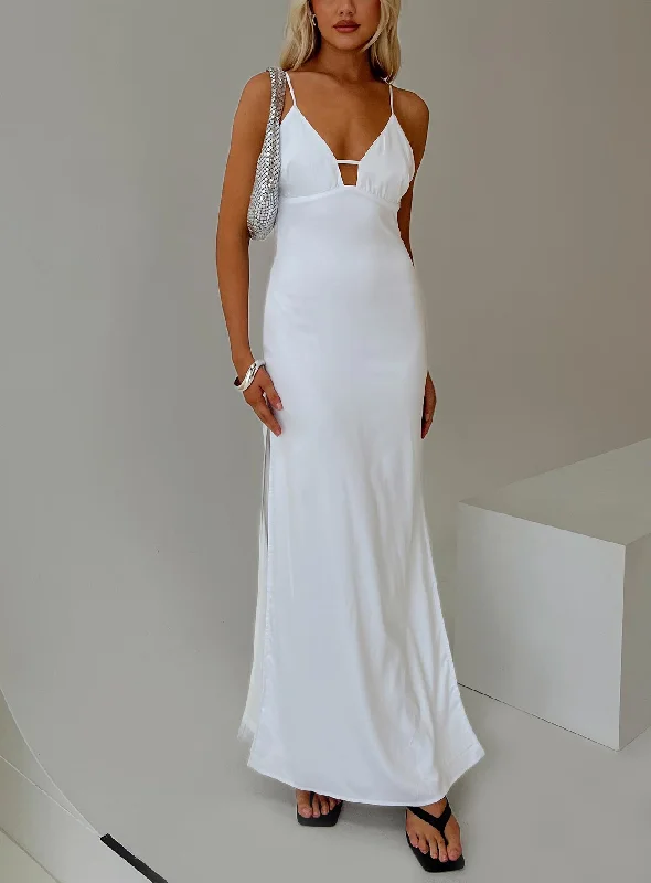 Atheria Maxi Dress White Tunics Polka dots