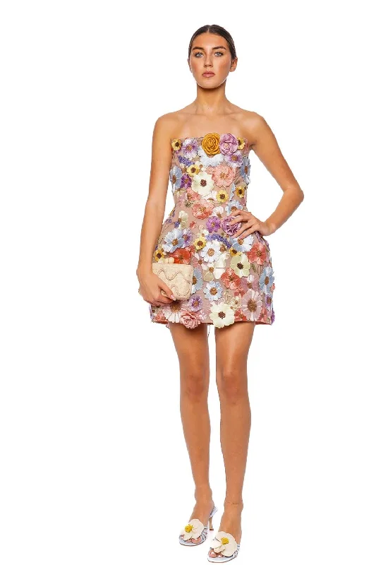 Bouquet Maraya Floral Strapless Mini Dress Stylish Summer Mini Dress