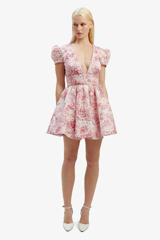 Tamarin Broderie Mini Dress - Pink Floral Tunics Brand named