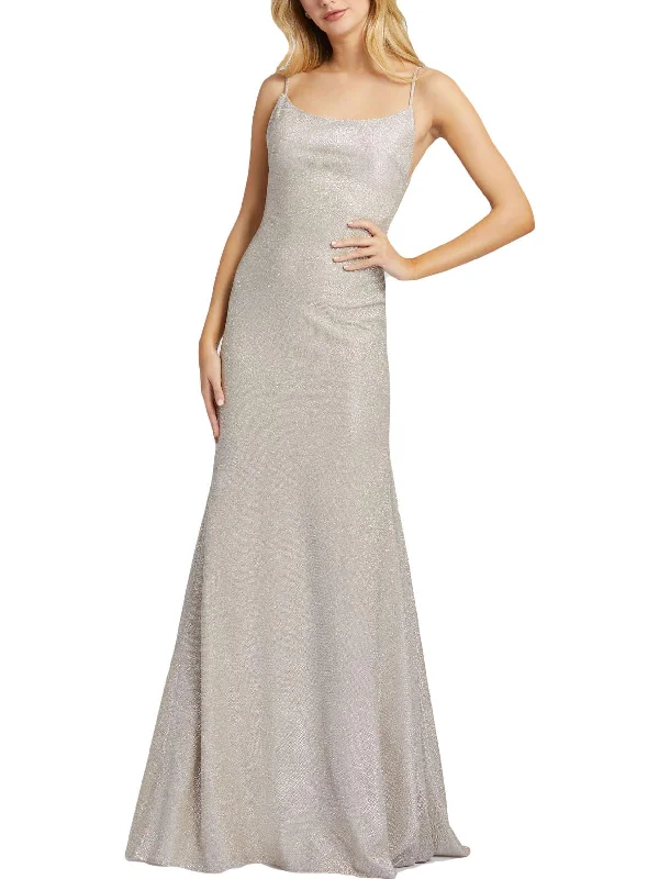 Womens Metallic Sleeveless Evening Dress Tunics Party sparkling