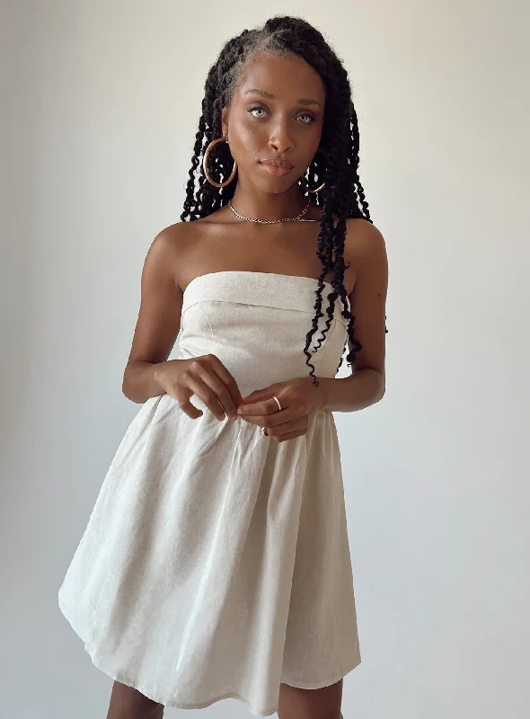 Kallie Mini Dress Beige Tunics Favorite customer