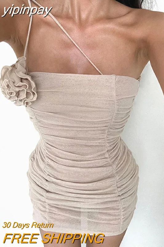 yipinpay Flower One Shoulder Strap Bodycon Mini Dress Elegant Evening Party Club Sleeveless Summer Dresses For Women Outfits 2023 Cozy Cotton Mini Dress yipinpay Flower One Shoulder Strap Bodycon Mini Dress Elegant Evening Party Club Sleeveless Summer Dresses For Women Outfits 2023 Cozy Cotton Mini Dress