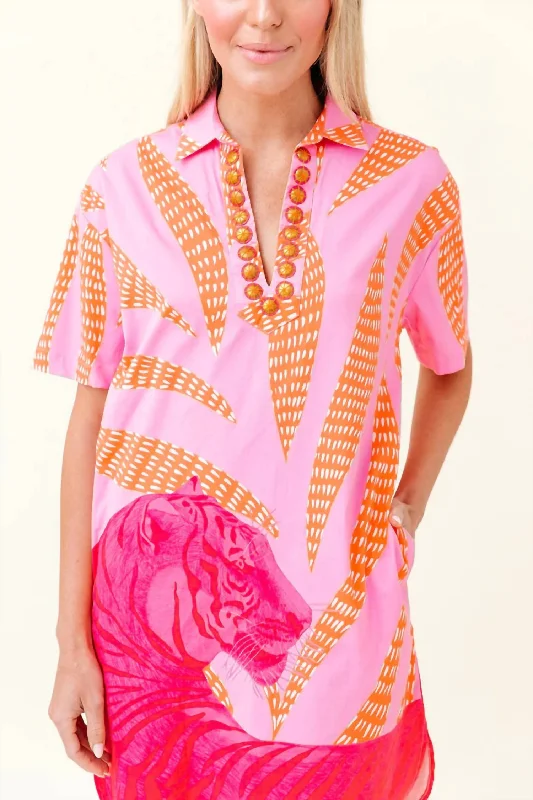 Rhodes Dress In Candy Pink Tigress Tunics Seasonal trendy