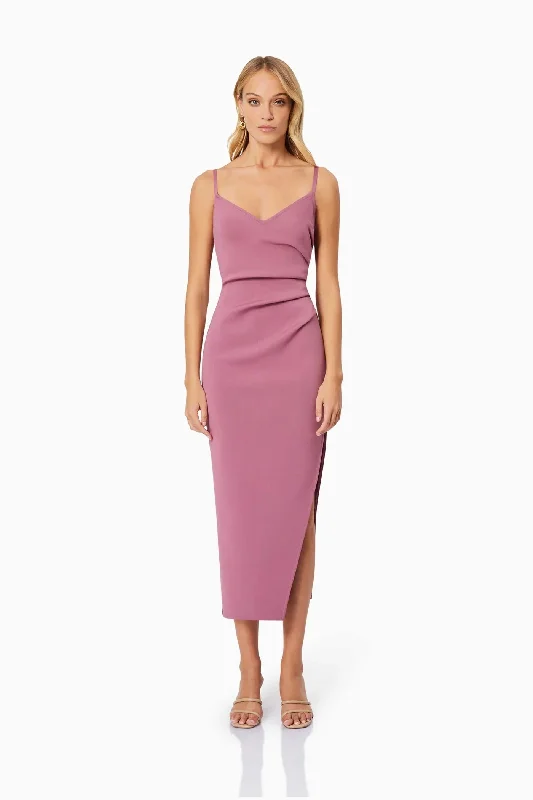Vera Maxi Dress - Dusty Rose Off-the-shoulder Chic Trendy