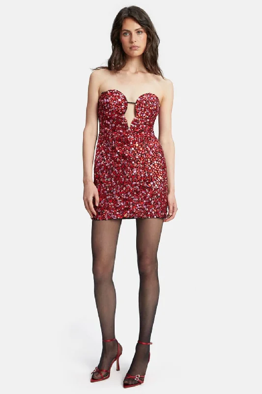 Eleni Beaded Mini Dress - Pink Multi Tunics Stylish elegant