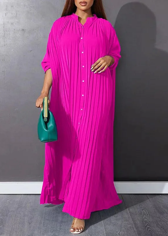Plus Size Rose Wrinkled Long Dresses Spring VB1036 Tunics Party sparkling