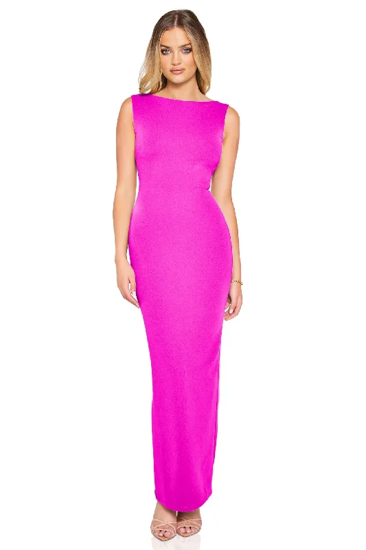 Nookie Bliss Maxi Dress - Fuchsia Tunics Plaid country